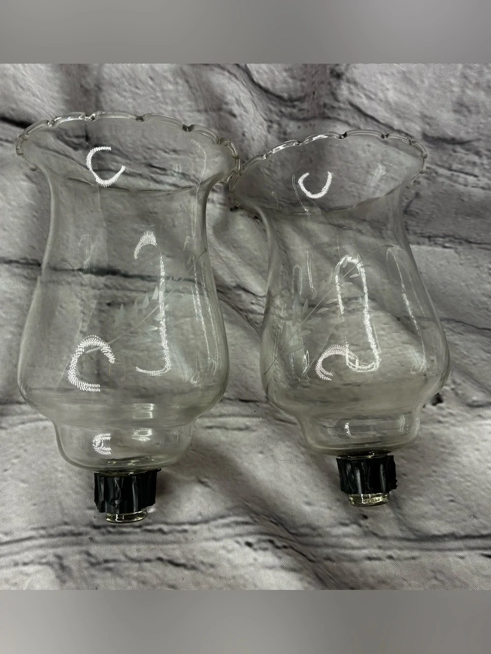 Vtg Cottagecore Prairie Shabby Chic Grannycore Sconce Glass Votive Cup Holders